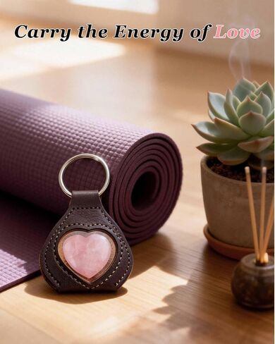 Rose Quartz Heart Pocket Hug Gift for Mom, Wife, Daughter, Sister, Natural Rose Quartz Worry Stone Key Ring, Love Keepsake Birthday Christmas Gift for Her in Saudi Arabia