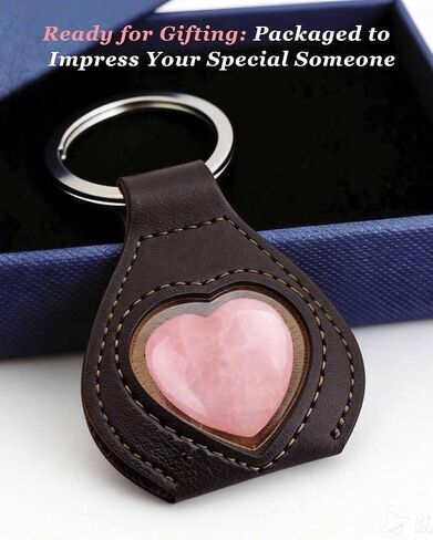 Rose Quartz Heart Pocket Hug Gift for Mom, Wife, Daughter, Sister, Natural Rose Quartz Worry Stone Key Ring, Love Keepsake Birthday Christmas Gift for Her in Saudi Arabia