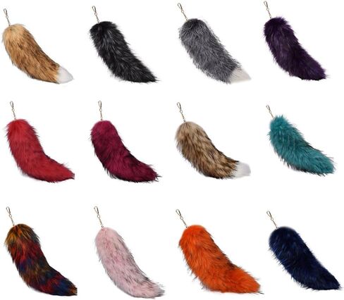 Faux Fur Tail Keychain Wolf Fox Tail Pendant Keyring Handbag Accessories in Saudi Arabia