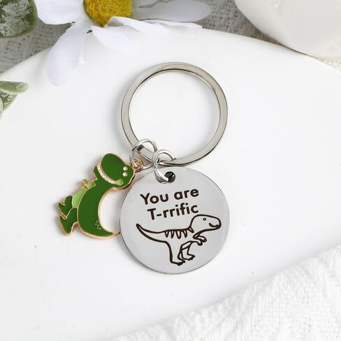 Dinosaur Keychain,Dino Keychain for Women Men,You Are T-rrific Gifts Dinosaur Gifts for Adults Birthday Christmas in Kuwait