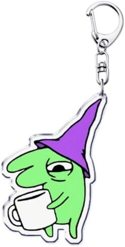 Grumpy Green Creature Enamel Pin Funny Hungover Adult Annimation Fan with a Weird and Cute Aesthetic Cartoon Acrylic Coffee Mug or Tea Cup Charm Keychain or Bag Accessory & Key Ring in Saudi Arabia