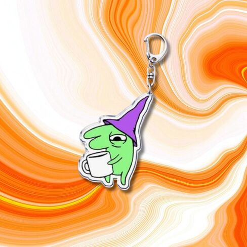 Grumpy Green Creature Enamel Pin Funny Hungover Adult Annimation Fan with a Weird and Cute Aesthetic Cartoon Acrylic Coffee Mug or Tea Cup Charm Keychain or Bag Accessory & Key Ring in Saudi Arabia