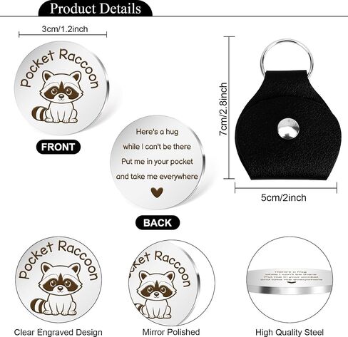 Raccoon Themed Gifts Raccoon Keychain Cute Animal Pocket Hug Token Emotional Support Gift Small Christmas Stocking Stuffers for Raccoons Lovers Boyfriend Girlfriend Son Daughter Best Friend in Saudi Arabia