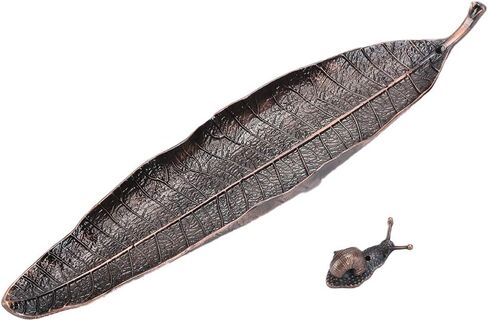 Leaf Snail Incense Holder Set, Zinc Alloy Material, Incense Holders for Sticks, with Little Snail Holder, for Study Bedroom Yoga Meditation Room in Kuwait