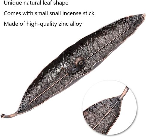 Leaf Snail Incense Holder Set, Zinc Alloy Material, Incense Holders for Sticks, with Little Snail Holder, for Study Bedroom Yoga Meditation Room in Kuwait