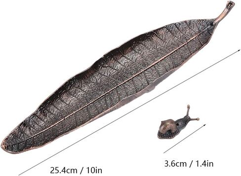 Leaf Snail Incense Holder Set, Zinc Alloy Material, Incense Holders for Sticks, with Little Snail Holder, for Study Bedroom Yoga Meditation Room in Kuwait