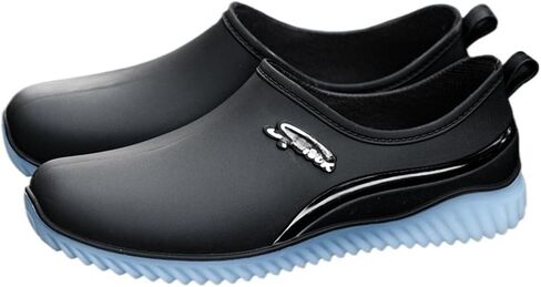 Women's Waterproof Low Top Rain Boots, Fashion Non-Slip Garden Shoes Rubber Ankle Boots, Slip-on Short Rain Booties for Commuting Car Wash in Kuwait