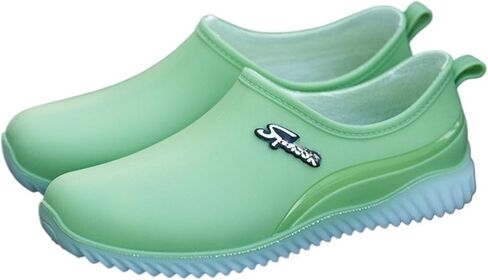 Women's Waterproof Low Top Rain Boots, Fashion Non-Slip Garden Shoes Rubber Ankle Boots, Slip-on Short Rain Booties for Commuting Car Wash in Kuwait