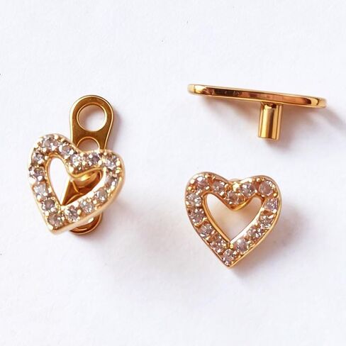 Kokoma 2Pcs 14G Cubic Zirconia Heart Dermal Anchor Tops and Base for Women Dainty Surgical Steel Love Heart Internally Threaded Dermal Piercings Microdermals Studs Statement Punk Body Jewelry in Kuwait