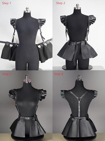 Gothic Faux Leather Harness Shoulder Armor Belt for Women, Adjustable Punk Waist Belt Skirt, Festival Cosplay Costume Accessory(Fit Waist 26.8-37.8in) in Saudi Arabia