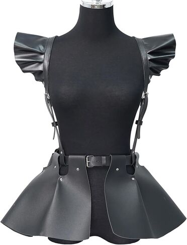 Gothic Faux Leather Harness Shoulder Armor Belt for Women, Adjustable Punk Waist Belt Skirt, Festival Cosplay Costume Accessory(Fit Waist 26.8-37.8in) in Saudi Arabia
