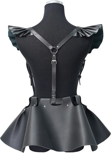Gothic Faux Leather Harness Shoulder Armor Belt for Women, Adjustable Punk Waist Belt Skirt, Festival Cosplay Costume Accessory(Fit Waist 26.8-37.8in) in Saudi Arabia