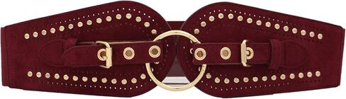 Women Wide Chunky Elastic Waist Belts for Women Dresses Trendy Stretchy Thick Belt Western Wear Studded Rivets Belts in Kuwait