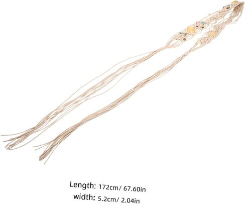 Bohemian Style Woven Waist Belt with Natural Stone Accents Adjustable Braided Waist Rope for Women Dresses Handwoven Boho Belt for Casual and Vintage Outfits in Kuwait