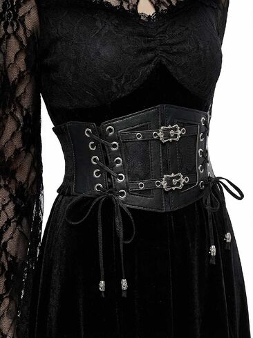 Lace-up Cinch Corset Belt Tied Waist Belts Elastic Renaissance Pirate Corsets Costume for Women in Saudi Arabia