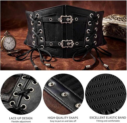 Lace-up Cinch Corset Belt Tied Waist Belts Elastic Renaissance Pirate Corsets Costume for Women in Saudi Arabia