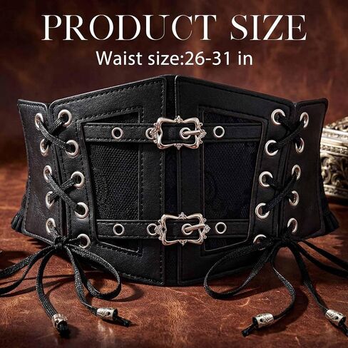 Lace-up Cinch Corset Belt Tied Waist Belts Elastic Renaissance Pirate Corsets Costume for Women in Saudi Arabia