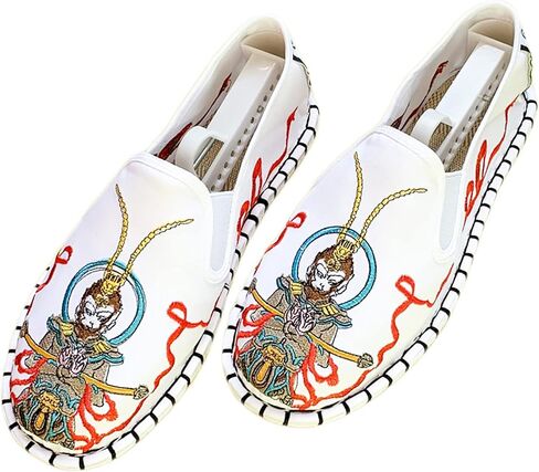 Embroidered Tai Chi Kung Fu Shoes, 12 Styles, Unisex Canvas Martial Arts Flats, Traditional Chinese Slip-On Sneakers with Non-Slip Sole for Men and Women in Saudi Arabia