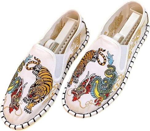 Embroidered Tai Chi Kung Fu Shoes, 12 Styles, Unisex Canvas Martial Arts Flats, Traditional Chinese Slip-On Sneakers with Non-Slip Sole for Men and Women in Saudi Arabia