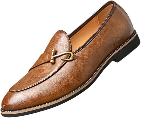 Men's Round-Toe Loafers The Upper Part is Designed with Metal Hooks Lightweight Comfortable with Rubber Sole Large Size in Kuwait