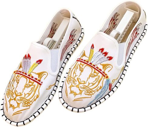 Embroidered Tai Chi Kung Fu Shoes, 12 Styles, Unisex Canvas Martial Arts Flats, Traditional Chinese Slip-On Sneakers with Non-Slip Sole for Men and Women in Saudi Arabia