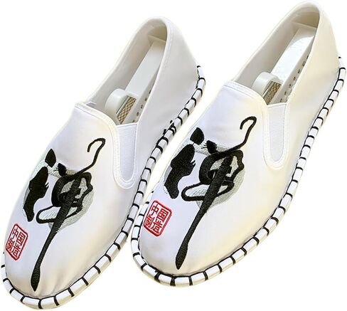 Embroidered Tai Chi Kung Fu Shoes, 12 Styles, Unisex Canvas Martial Arts Flats, Traditional Chinese Slip-On Sneakers with Non-Slip Sole for Men and Women in Saudi Arabia