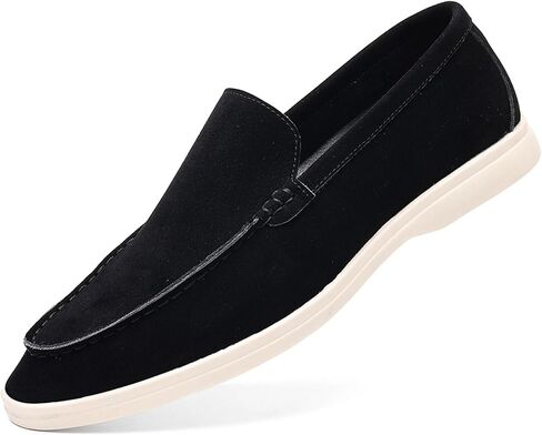 Coramtty Men's Casual Loafers Suede Comfort Moccasins Lightweight White Sole Slip On Daily Walking Driving Shoes in Saudi Arabia
