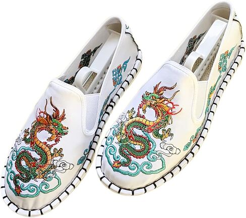 Embroidered Tai Chi Kung Fu Shoes, 12 Styles, Unisex Canvas Martial Arts Flats, Traditional Chinese Slip-On Sneakers with Non-Slip Sole for Men and Women in Saudi Arabia