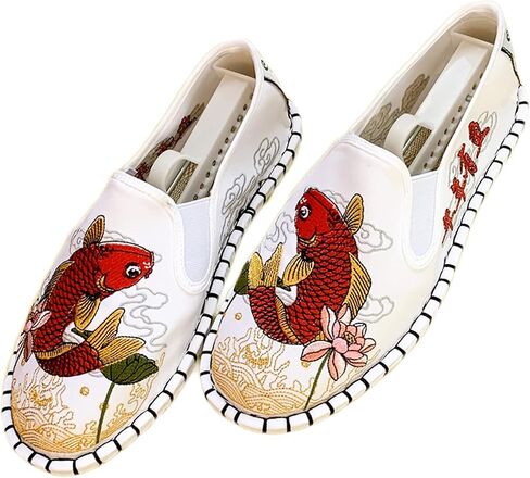 Embroidered Tai Chi Kung Fu Shoes, 12 Styles, Unisex Canvas Martial Arts Flats, Traditional Chinese Slip-On Sneakers with Non-Slip Sole for Men and Women in Saudi Arabia