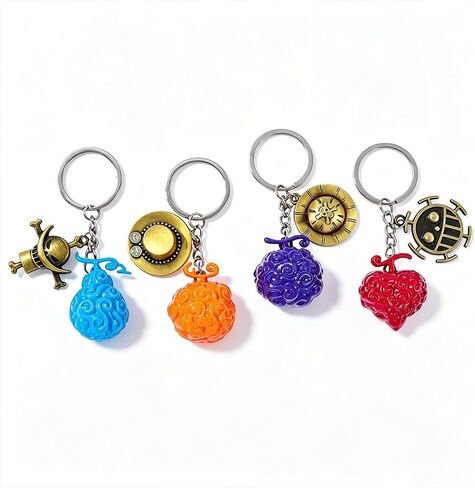 Anime Keychain Devil Fruit Design Gum Gum Fruit Charm Manga Inspired Anime Accessories Collectible Gift for Fans in Saudi Arabia