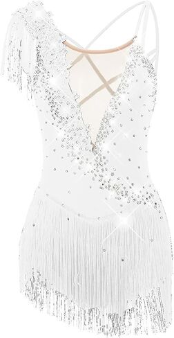 Girl Figure Skating Dress Sleeveless Open Back Handmade Breathable High Elasticity Professional Clothing in Saudi Arabia