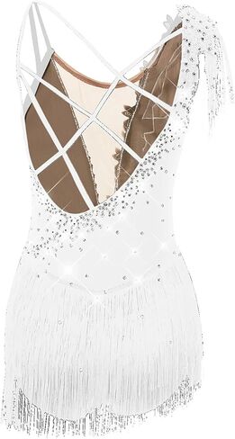 Girl Figure Skating Dress Sleeveless Open Back Handmade Breathable High Elasticity Professional Clothing in Saudi Arabia