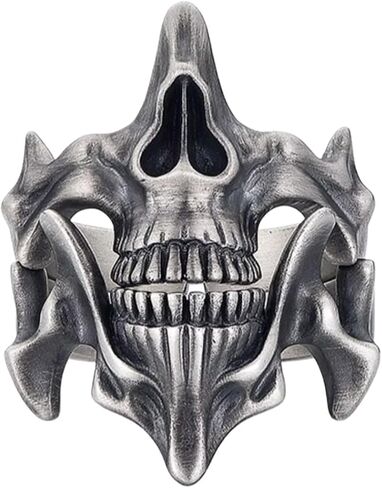 Versatile Fashion Skull Rings Accessory Retro Men's Skull Rings in Silver Punk Inspired Finger Decoration in Saudi Arabia