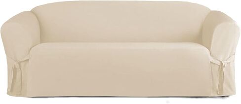 Linen Store Microsuede Slipcover Furniture Protector Cover, Perfect for Pets, Beige, Sofa in Saudi Arabia
