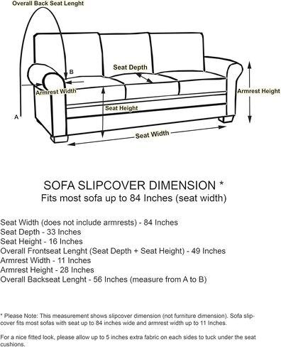 Linen Store Microsuede Slipcover Furniture Protector Cover, Perfect for Pets, Beige, Sofa in Saudi Arabia