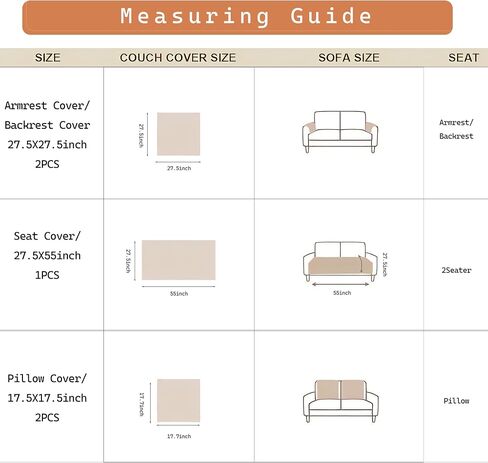 5Pcs Couch Cover Set Washable Sofa Cover for Dogs Pets Faux Fur Nonslip Sofa Slipcover with Loveseat Cover Pillow Covers Arm Covers Decorative Furniture Protector,Khaki in Saudi Arabia