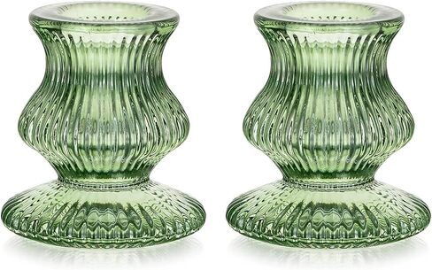 Romadedi Glass Candle Holder for Candlestick - 20 Pcs Clear Small Tapered Candle Holder Decor Bulk Wedding Table Centerpiece for Candle Sticks Christmas Party Living Room Dinner Advent in Kuwait