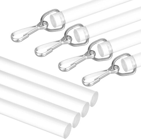 uxcell 4Pcs 17" Acrylic Drapery Wand, Invisible Curtain Pull Rod with Hook, Universal Tilt Wand Replacement Part for High Hanging Curtain Opening-Closing, Clear in Kuwait