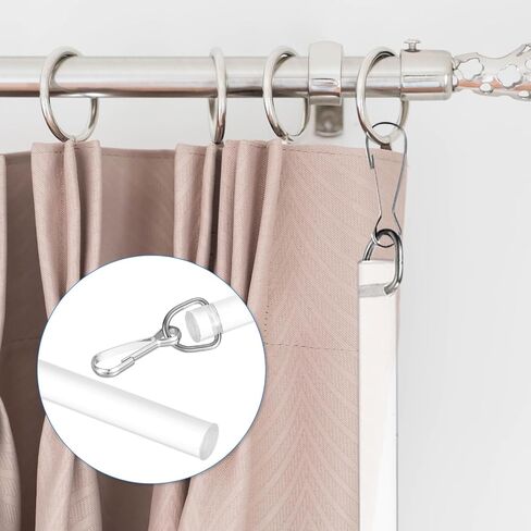 uxcell 4Pcs 17" Acrylic Drapery Wand, Invisible Curtain Pull Rod with Hook, Universal Tilt Wand Replacement Part for High Hanging Curtain Opening-Closing, Clear in Kuwait
