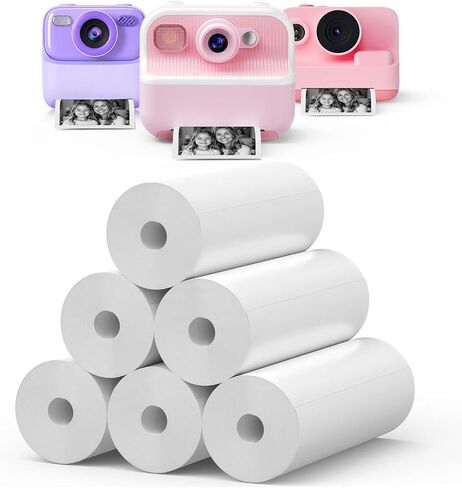 Printer Paper Refill for Most Kids Instant Camera,6 Rolls Instant Camera Refill Print Paper,HD Camera Thermal Printing Paper in Saudi Arabia