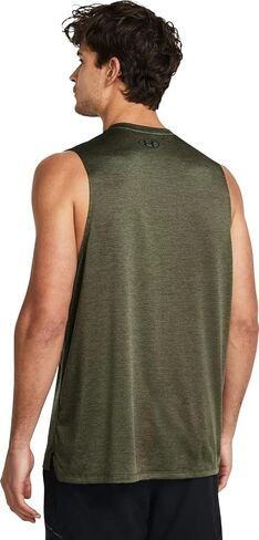 Under Armour - تيشيرت رجالي بدون أكمام بتقنية Tech Vent، اللون Marine Od Green (390)، المقاس: كبير in Kuwait