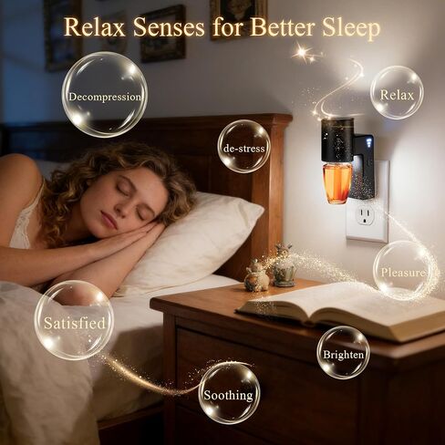 ROSSEX 2 Pcs Wall Fragrance Plug in with Night Light Compatible with Bath and Body Works Wallflowers, with 3-Speed Adjustable Fragrance Essential Oil Diffuser for Home, Black in Kuwait
