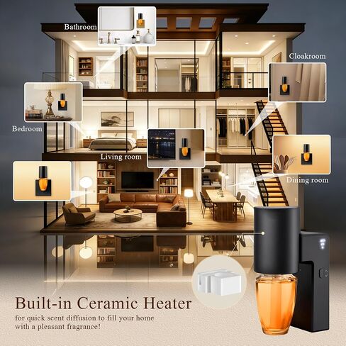 ROSSEX 2 Pcs Wall Fragrance Plug in with Night Light Compatible with Bath and Body Works Wallflowers, with 3-Speed Adjustable Fragrance Essential Oil Diffuser for Home, Black in Kuwait