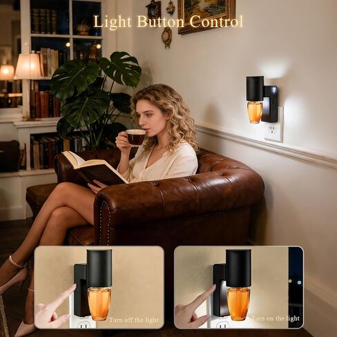 ROSSEX 2 Pcs Wall Fragrance Plug in with Night Light Compatible with Bath and Body Works Wallflowers, with 3-Speed Adjustable Fragrance Essential Oil Diffuser for Home, Black in Kuwait