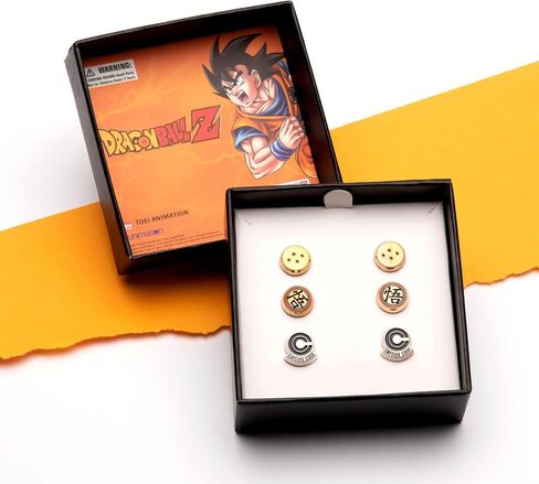 Dragon Ball Z Symbols 3-Pair Stud Earrings Set in Kuwait