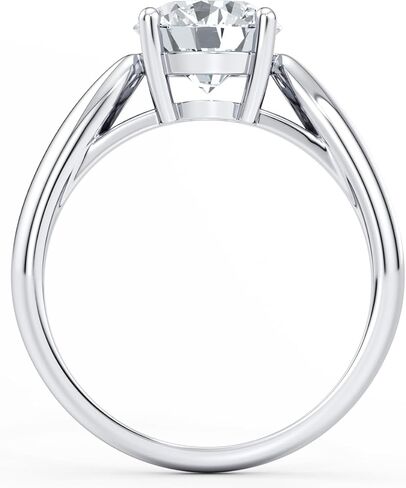 FLER 2CT Solitaire Moissanite Engagement Ring for Women, 8MM Round D Color VVS1 Clarity, 4-Prong Handmade Stone Setting - 22K White Gold Filled Solid 925 Sterling Silver, Promise Rings for Her in Saudi Arabia