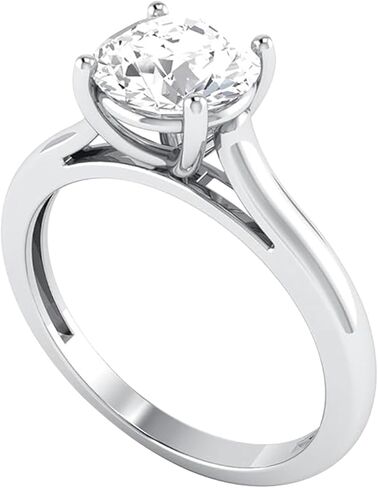 Solitaire Engagement Ring for Women's with IGI Certified Round Lab Grown Diamond in 14K Gold (Clarity : VS-SI, Color: G-H) in Kuwait
