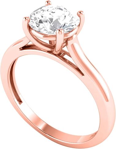 Solitaire Engagement Ring for Women's with IGI Certified Round Lab Grown Diamond in 14K Gold (Clarity : VS-SI, Color: G-H) in Kuwait