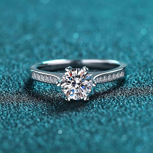 14K Gold Engagement Rings for Women with Dazzling 1 Carat Diamond | 6-Prong D-color Ideal Cut VVS2 Clarity | A Wedding Gift for Your Beloved in Kuwait