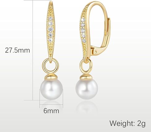 Pearl Earrings for Women 14K Gold Hoop Earrings for Women Gold Pearl Hoop Earring for Womens Pearls Hoops Shiny and Eye-Catching Creative Pearls Hoops Earring for Womens in Kuwait